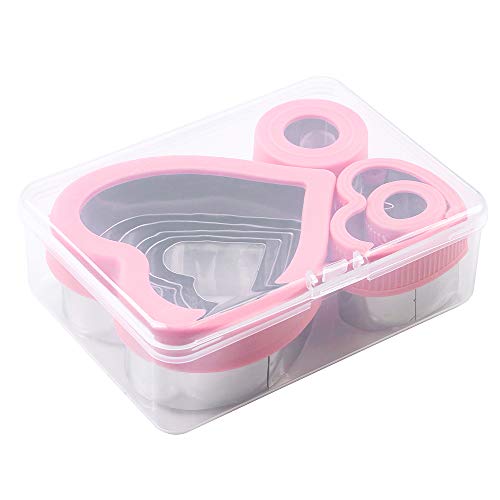  Heart Cookie Cutter Set,9 Piece Heart Shapes Stainless Steel Cookie Cutters Mold For Cakes Biscuits And Sandwiches,0.98"/1.45"/1.57"/1.96"/2.04"/2.32"/2.75"/3.18"/3.74" Assorted Sizes