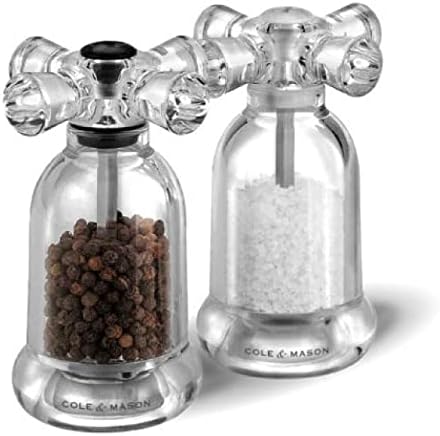 Cole & Mason OLE & MASON Tap Salt And Pepper Grinder Set - Acrylic Mills Include Precision Mechanisms And Premium Sea Salt And Peppercorns