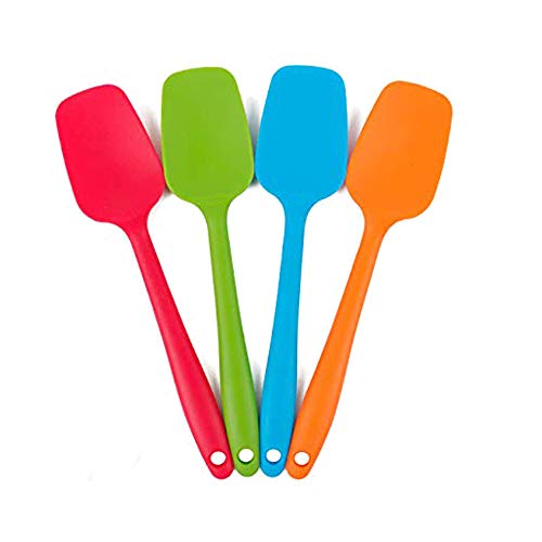  4-Piece Silicone Spatula 11inch Large Rubber Heat-Resistant Baking Spatulas Baking Mixing Tool Non-Stick Flexible Seamless Spatulas With Stainless Steel Core