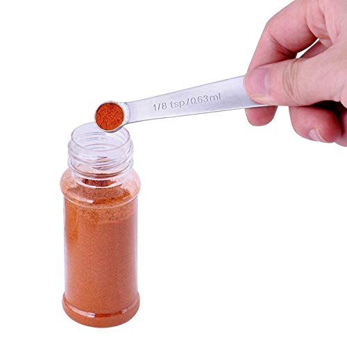  Measuring Spoons Stainless Steel Small Tablespoon Accurate Kitchen Measuring Spoons 1/2 Tablespoon And 1/8 Teaspoon Metal Measuring Spoon For Dry And Liquid Ingredients, Set Of 6.