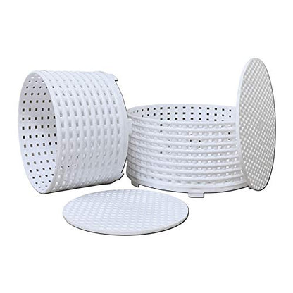  Cheese Molds With Followers For Making Soft And Semi-Hard Cheeses - Set Of 2