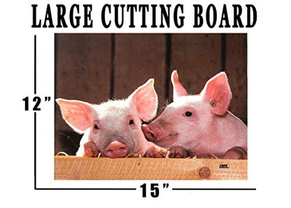  Farm Animal Pig Barnyard Kitchen Glass Cutting Board Barn Decorative Gift Farmhouse Ranch Piglets Design
