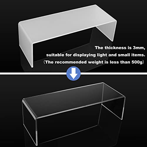  5 Pack Clear Acrylic Display Risers, 5 Sizes Acrylic Jewelry Display Riser Shelf Showcase Fixtures For Cake Candy Display Stand