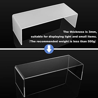  5 Pack Clear Acrylic Display Risers, 5 Sizes Acrylic Jewelry Display Riser Shelf Showcase Fixtures For Cake Candy Display Stand