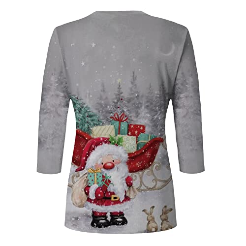  Pullover Sweatshirts For Women Cute Loose Tops Sweatshirts Long Sleeve Christmas Print Crew Neck Pullover Top Fall