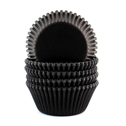  Standard Size Cupcake Liners Halloween Party Baking Cups 100 Pcs (Black)