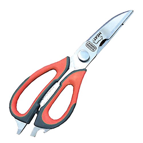  Meat Red Kitchen Shears – Heavy Duty Scissors With Ultra Sharp Blades And Comfort Rubber Grip Handles - Color Coded Kitchen Tools By The Kosher Cook