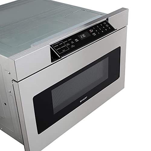 Sharp Harp SMD2470ASY 24 In. 1.2 Cu. Ft. 950W Stainless Steel Microwave Drawer Oven Bundle With 3 YR CPS Enhanced Protection Pack