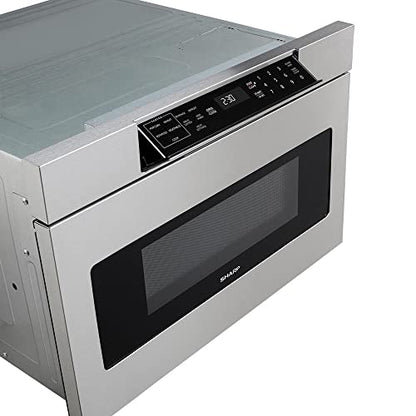 Sharp Harp SMD2470ASY 24 In. 1.2 Cu. Ft. 950W Stainless Steel Microwave Drawer Oven Bundle With 3 YR CPS Enhanced Protection Pack