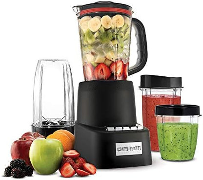  Countertop + Travel Dynamic Blending System, 12-Piece Set, 3 Programmed Speeds & Pulse, Easy Ice Crushing For Shakes & Smoothies, Dishwasher-Safe 32-Oz Pitcher, 12Oz & 2 24Oz Tumblers, Black
