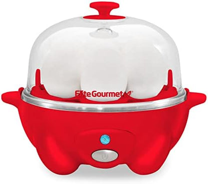  Elite Gourmet EGC-007B# Rapid Egg Cooker, 7 Easy-To-Peel, Hard, Medium, Black & ESM2207 Maxi-Matic Sandwich Panini Maker Grilled Cheese Machine Tuna Melt Omelets Non-Stick Surface, 2 Slice, Black