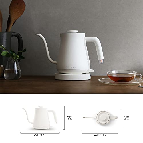  The Kettle | Electric Lightweight Gooseneck Kettle | Stainless Steel | 0.6L (20fl Oz) Capacity | Neon Light Indicator | Perfect For Tea And Coffee | K02H-WH | White | US Version