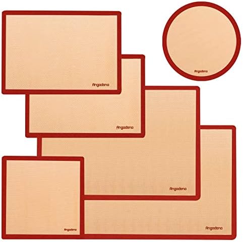  Silicone Baking Mat Set Of 6, Easy Clean & Non-Stick Food Grade Reusable Baking Mat, Silicon Baking Mats Oven Liner Sheet, Round & Square Cake Mat, Pastry Board Rolling Dough Mats For Macaron Cookie