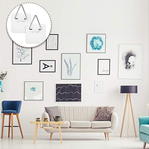  Invisible Adhesive Plate Hanger Vertical Plate Holders For Plate Pictures Wall Art Decor Supplies, 1.25 Inch (40 Pieces)