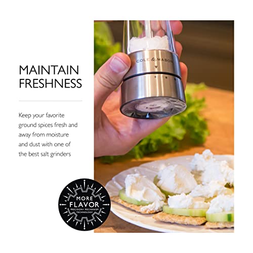 Cole & Mason OLE & MASON Derwent Salt Grinder - Stainless Steel Mill Includes Gourmet Precision Mechanism And Premium Sea Salt
