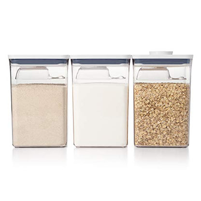 OXO Good Grips 6 Piece(3 Containers & 3 Scoops) Large Canister Set With Scoops, 4.4 Qt Each, White