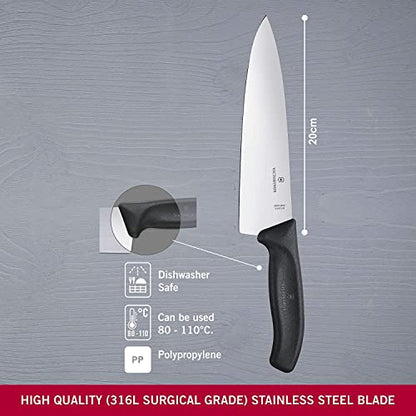 Victorinox Swiss Classic Chef's Knife - Durable, Elegant Chef's Knife - Sharp Kitchen Utensil - 8"