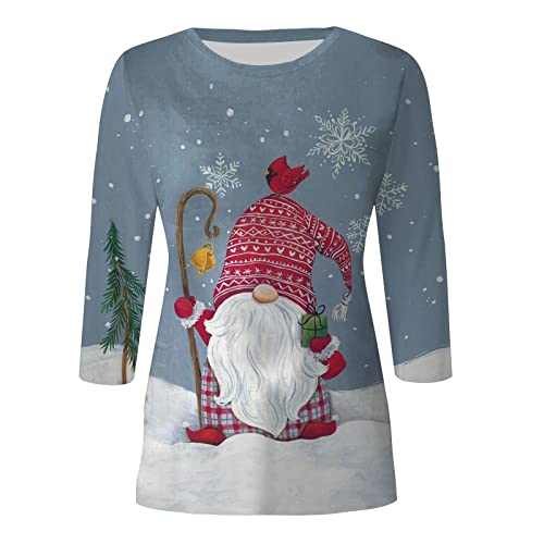  Sweatshirts For Women Loose Fit Cute Fashion Christmas Print Long Sleeve Loose Tops Sweatshirts Pullover Top Streetwear