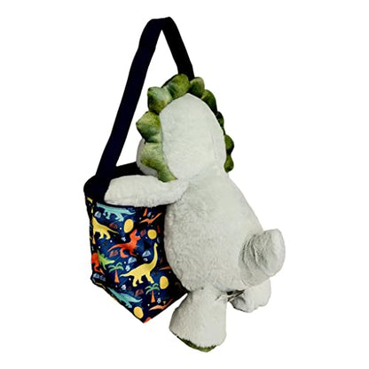  Dinosaur Easter Basket Bucket Fabric Tote Bag Toy Bin - Can Be Personalized Or Monogrammed - Great Gift For Boy Or Girl