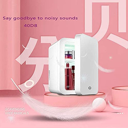  TONPOP Beauty Mini Fridge, 8L Compact Makeup Cosmetic Refrigerator With Glass Panel And LED Lighting For Cars Homes Offices Dorms