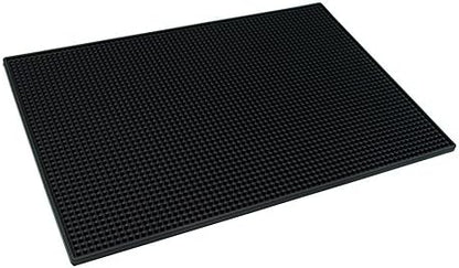  18"x12" PVC Bar Service Mat For Cocktail Bartender (Black 2-Pack)