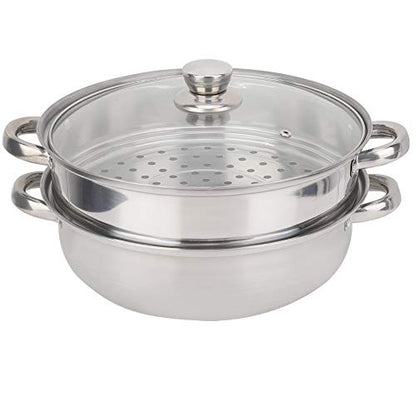  2-Layer Steamer Pot, Steaming Compartment Food Grade Stainless Steel Material Pot Cooker Stainless Steel Cookware For Kitchen