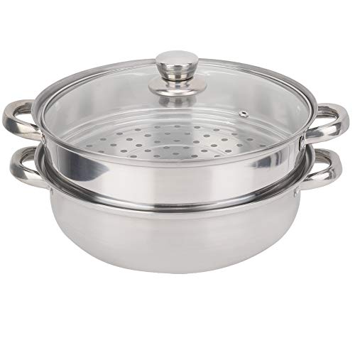  2-Layer Steamer Pot, Steaming Compartment Food Grade Stainless Steel Material Pot Cooker Stainless Steel Cookware For Kitchen