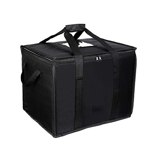  Reusable Insulated Food Delivery Bag For Transport -Foldable Heavy Duty Food Warmer Grocery Bag For Camping Catering Restaurants (fit 14" Pizza)