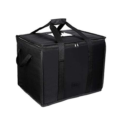  Reusable Insulated Food Delivery Bag For Transport -Foldable Heavy Duty Food Warmer Grocery Bag For Camping Catering Restaurants (fit 14" Pizza)