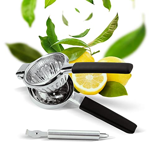  Lemon Squeezer - Premium Citrus Juicer - Lime Squeezer For Seedless Juicing - Stainless Steel Hand Juicer 2 Pcs - Easy To Wash Lemon Press