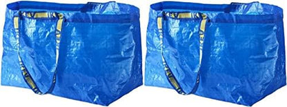  6 Ikea Frakta Shopping Bags 10 Gal Blue Tote Multi Purpose Durable Material