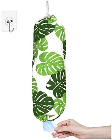  Lastic Bag Holder, Wall Mount Plastic Bag Organizer, Shopping Bags Carrier, Washable Large Grocery Bag Storage Dispenser ​for Home Kitchen Travelling, Free Adjustment With Drawstring, Gray, 22x9"