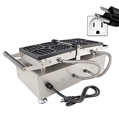  Belgian Waffle Iron | Swing Type | 4 Pcs | Professional Use | Removable Plates With Nonstick Coating | 110V