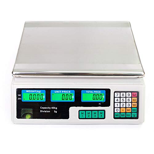  88LB/40KG Food Deli Scale Food Meat Price Computing Digital Display Weight Scale ACS Electronic Counter Supermarket Retail Outlet Store