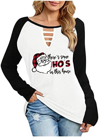  Womens Causal Loose Crewneck Fall Plus Size Christmas Print Long Sleeve Fashion Sweatshirts Pullover Top Fall Clothes
