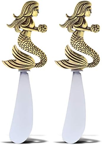  Gold Stainless Steel Dip & Cheese Spreader, Condiment & Butter Spreader Utensils For Appetizer Spread, Metal Cheese Spreaders Kitchen Set Of 2-4.85" - Flamingo