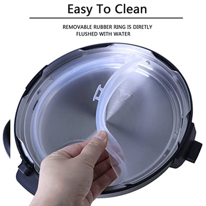  8 Quart 12-in-1 SS Electric Pressure Cooker, Multi-Use Slow Cooker, Rice Cooker, Steamer, Sauté, Yogurt Maker, Warmer &Delay Start,LED Screen& Manual,Silver