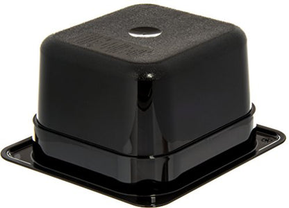  3068403-E Plastic Food Pan, 1/6 Size, 4 Inches Deep, Black