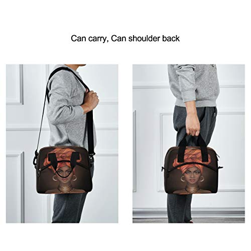  Insulated Cooler Lunch Bag African American Woman Lunch Box For Office Work Picnic Hiking Beach Organizer With Adjustable Shoulder Strap