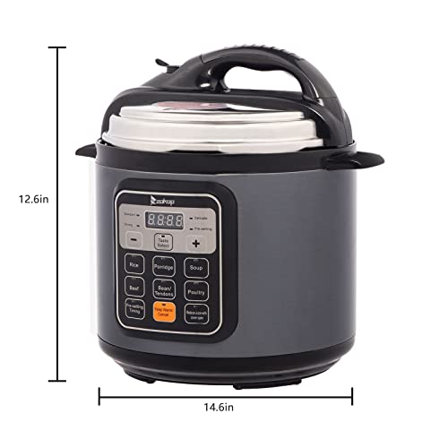  6-quart Electric Pressure Cooker Multi-Purpose, 13-in-1 Electric Pressure Cooker, Slow Cooker, Rice Cooker, Steamer, Saute, Yogurt Maker, Warmer & Sterilizer, Stainless Steel