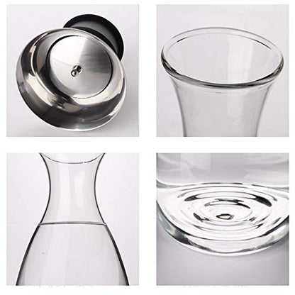  55 Oz Heat Resistant Borosilicate Water Carafe Glass Pitcher With Stainless Steel Flow Lid