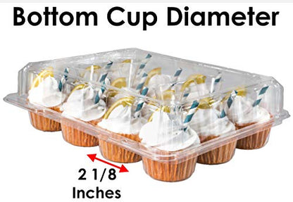  Cupcake Containers 12 Count (pack Of 12), Clear Plastic Cupcake Boxes 12 Count, Deep Dome, Stackable, Disposable & BPA-Free