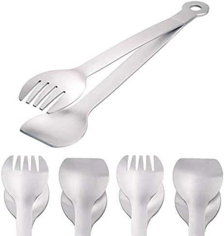  Small Serving Tongs 6-Inch Stainless Steel Mini Appetizer Tongs, Set Of 4 (Brushed)