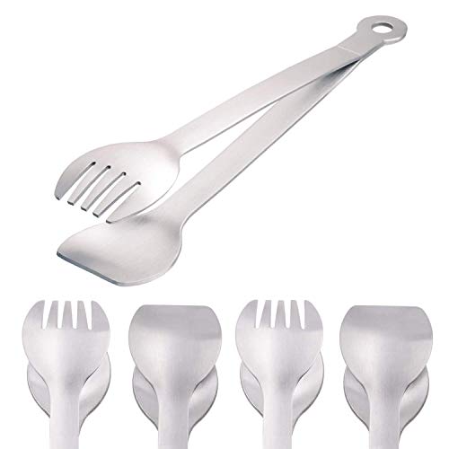  Small Serving Tongs 6-Inch Stainless Steel Mini Appetizer Tongs, Set Of 4 (Brushed)