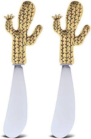  Gold Stainless Steel Dip & Cheese Spreader, Condiment & Butter Spreader Utensils For Appetizer Spread, Metal Cheese Spreaders Kitchen Set Of 2-4.85" - Flamingo