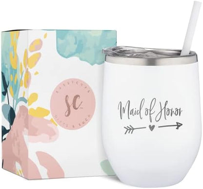  Mother Of The Bride Engraved Stainless Steel Tumbler Cup With Lid And Straw - Gift For Mom - Bride, Bridal Shower, Wedding, Engagement Party - Mom's Travel Tumbler - Travel Mug For Bride's Mom