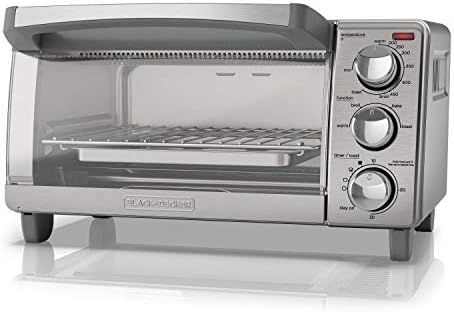 Black & Decker 4-Slice Convection Oven, Stainless Steel, Curved Interior Fits A 9 Inch Pizza, TO1313SBD