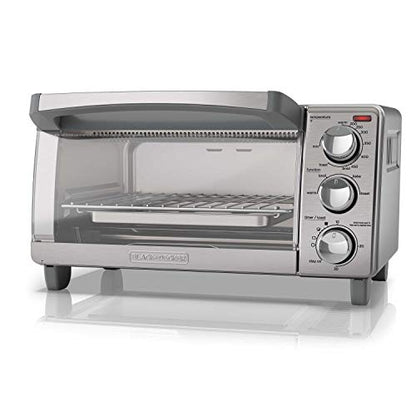 Black & Decker EM036AB14 Digital Microwave Oven With Turntable Push-Button Door, Child Safety Lock, Stainless Steel, 1.4 Cu.ft & 4-Slice Toaster Oven With Natural Convection, Stainless Steel, TO1760SS