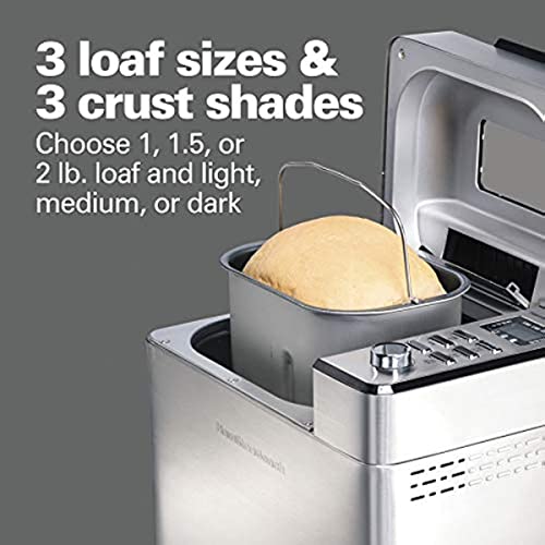  Premium Dough & Bread Maker Machine With Auto Fruit And Nut Dispenser, 2 Lb. Loaf Capacity, Stainless Steel (29888)