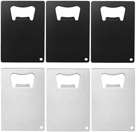  Wallet Bottle Opener, Cool & Funny Card Size Party Wedding Favors Beer Bottle Opener For Guest,Stainless Steel (#1 Black 5 & White 5, 1)